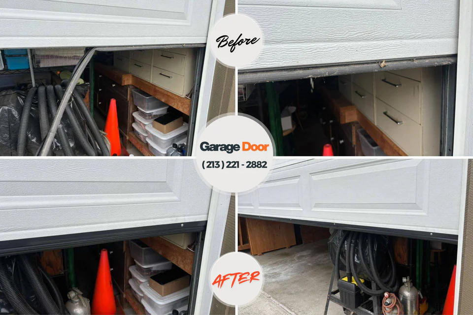 Before and after: garage door repair 45660